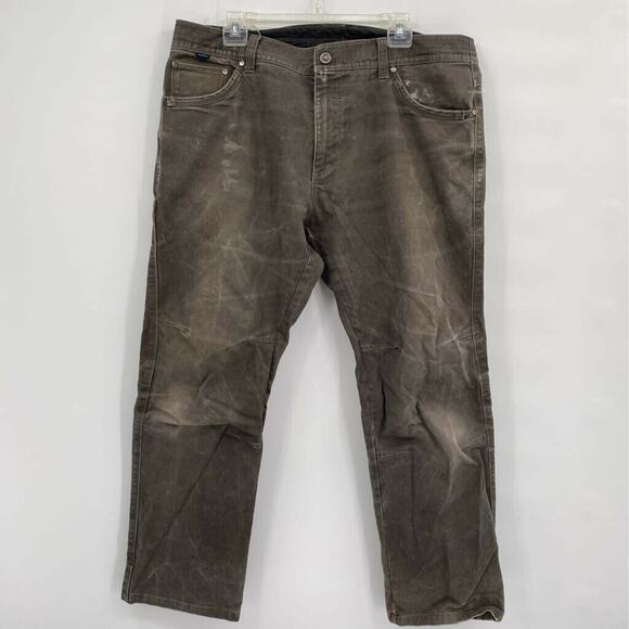 Kuhl Mens Classic Straight Jeans Brown Vintage Patina Dye Stretch Pocket 38 x 30 - Picture 1 of 12